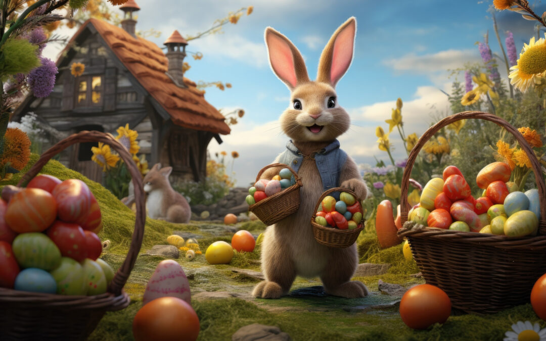 The Easter Bunny is partly fictional; Easter eggs are an old Christian tradition